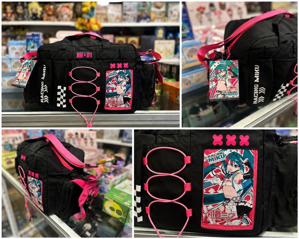 Racing Miku Black & Pink Anime Duffel Bag